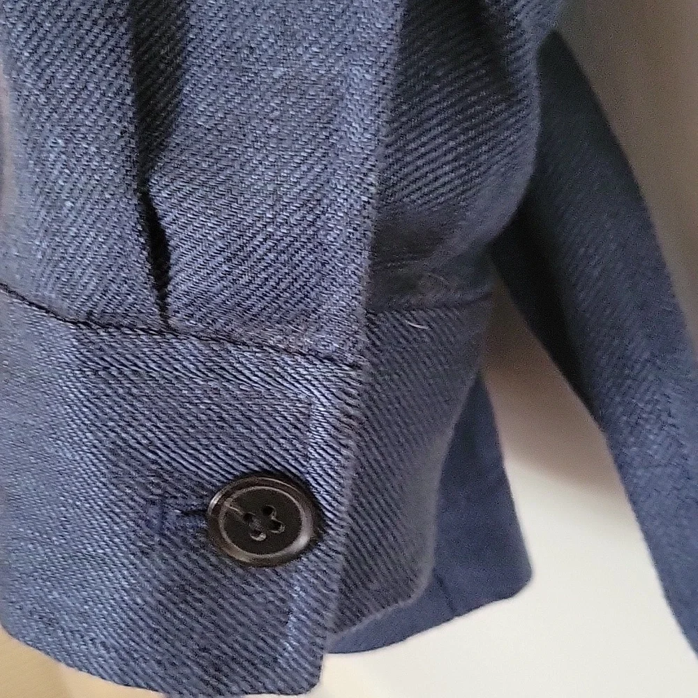 Banana Republic Linen Navy Blazer with Belt (Matching Pants Available) - Picture 5 of 6